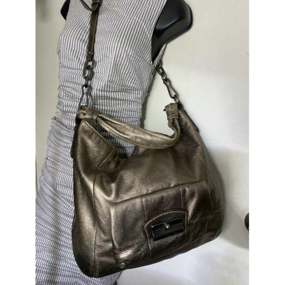 Coach xl shoulder gold leather cross body bag - Picture 8 of 12